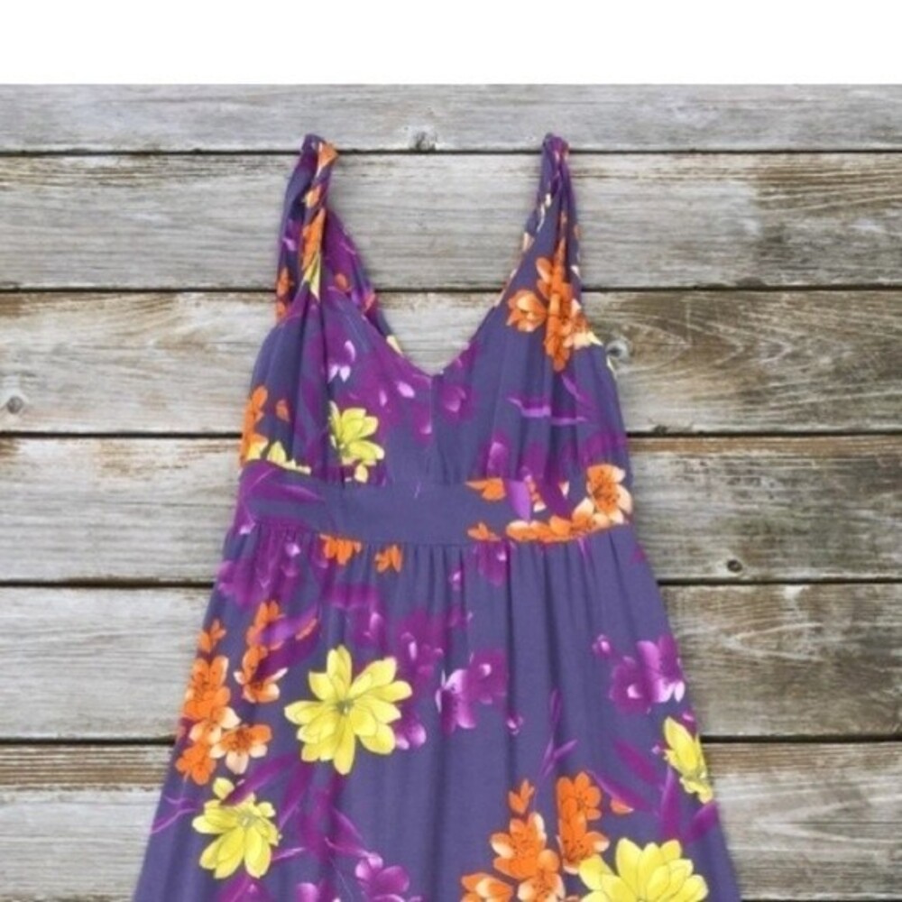 Garnet Hill Long Surplice Knot Floral Maxi Dress M - Picture 5 of 12